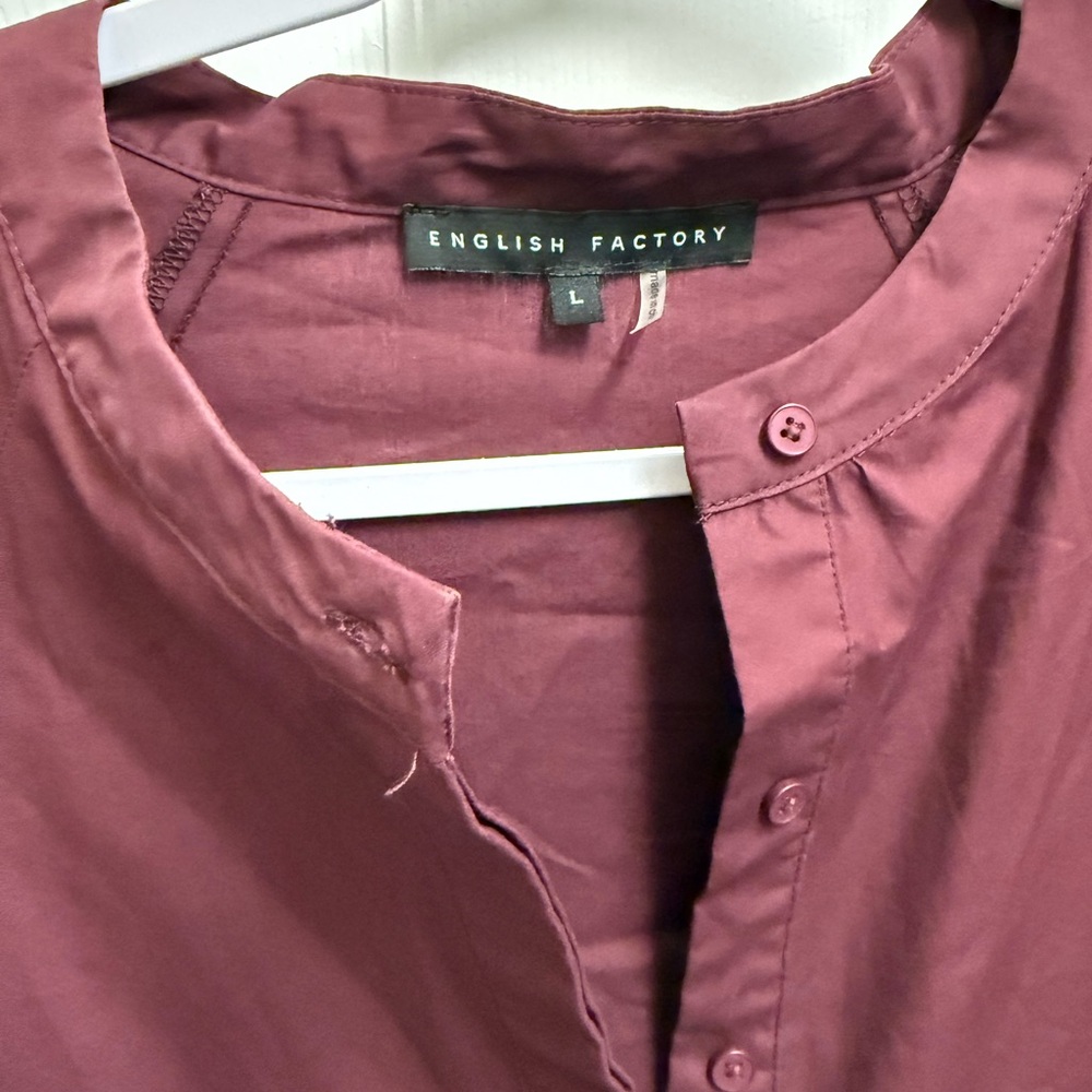English Factory Tiered Burgundy Midi Dress - Picture 4 of 12